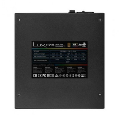 Fuente de Alimentación Aerocool LUXPRO RGB550M/ 550W/ Ventilador 14cm/ 80 Plus Bronze