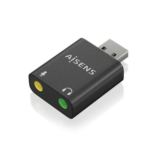 Tarjeta de Sonido Aisens A106-0768/ USB Macho - 2xJack 3.5 Hembra