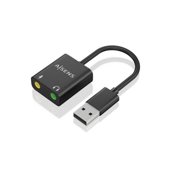 Tarjeta de Sonido Aisens A106-0769/ USB Macho - 2xJack 3.5 Hembra