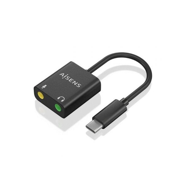 Tarjeta de Sonido Aisens A109-0767/ USB-C Macho - 2xJack 3.5 Hembra