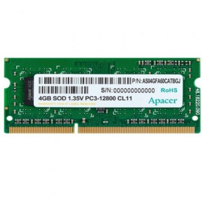 Memoria RAM Apacer 4GB/ DDR3/ 1600MHz/ 1.35V/ SODIMM