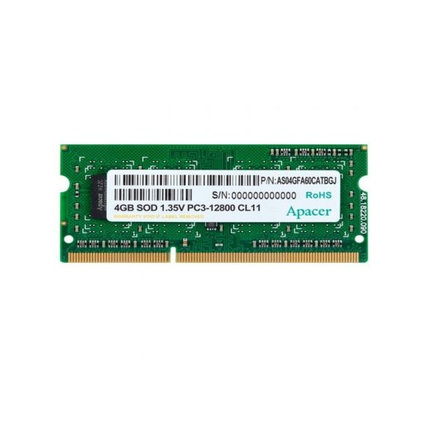 Memoria RAM Apacer 4GB/ DDR3/ 1600MHz/ 1.35V/ SODIMM