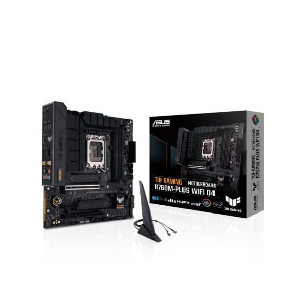 Placa Base Asus TUF GAMING B760M-PLUS WIFI D4/ Socket 1700/ Micro ATX