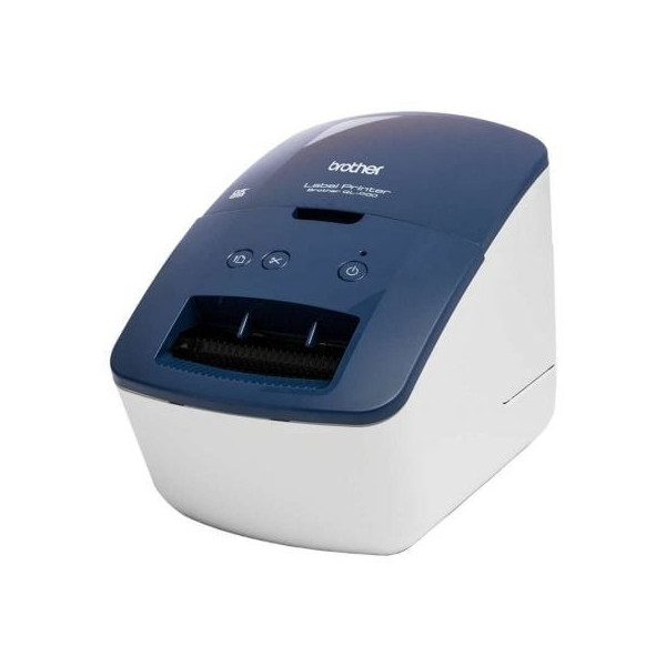 Impresora de Etiquetas Brother QL-600B/ Térmica/ Ancho etiqueta 62mm/ USB/ Azul y Blanca