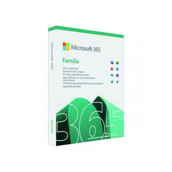 Microsoft Office 365 Familia/ 6 Usuario/ 1 Año/ 5 Dispositivos