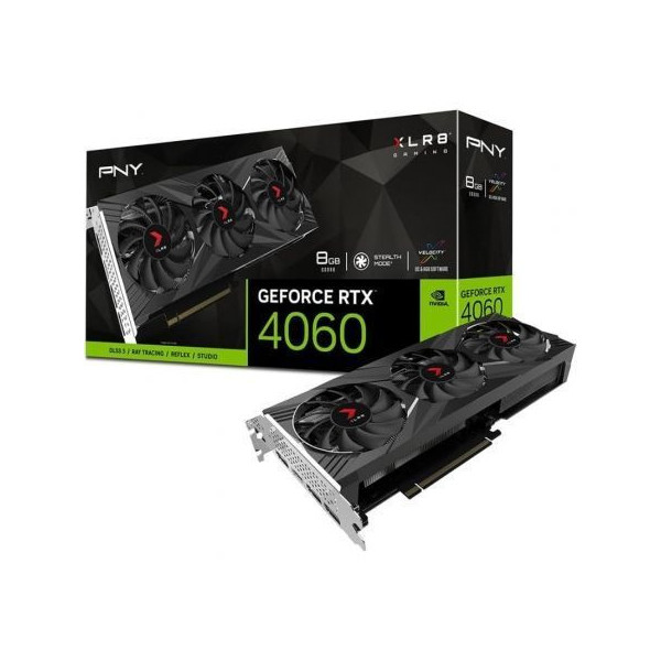 Tarjeta Gráfica PNY GeForce RTX 4060 XLR8 Gaming VERTO Triple Fan/ 8GB GDDR6