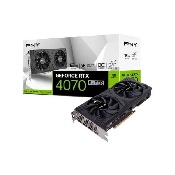 Tarjeta Gráfica PNY GeForce RTX 4070 SUPER OC Verto Dual Fan/ 12GB GDDR6X