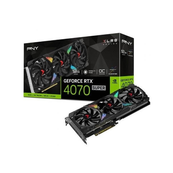 Tarjeta Gráfica PNY GeForce RTX 4070 SUPER XLR8 VERTO EPIC-X RGB OC Triple Fan/ 12GB GDDR6X