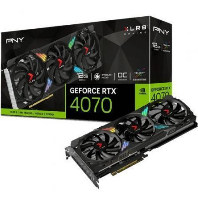 Tarjeta Gráfica PNY GeForce RTX 4070 XLR8 Gaming VERTO Overclocked Triple Fan/ 12GB GDDR6X