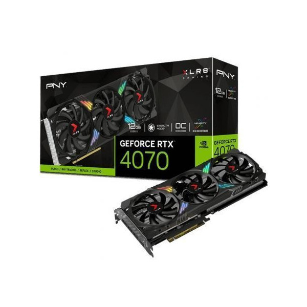 Tarjeta Gráfica PNY GeForce RTX 4070 XLR8 Gaming VERTO Overclocked Triple Fan/ 12GB GDDR6X