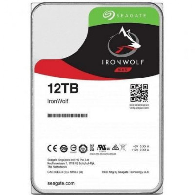 Disco Duro Seagate IronWolf NAS ST12000VN0008 12TB/ 3.5"/ SATA III/ 256MB