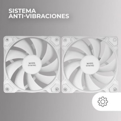 Pack 2 Ventiladores Mars Gaming MF-PROX2 / 12cm/ Blanco