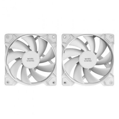 Pack 2 Ventiladores Mars Gaming MF-PWMX2/ 12cm/ Blanco