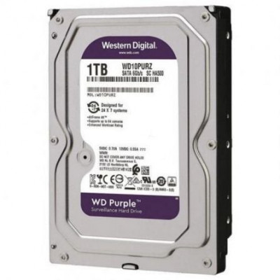 Disco Duro Western Digital WD Purple Surveillance 1TB/ 3.5"/ SATA III/ 64MB