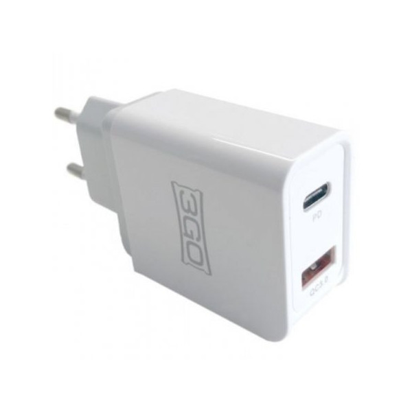 Cargador de Pared 3GO ALMUSBCQC3/ 1xUSB/ 1xUSB Tipo-C/ 18W