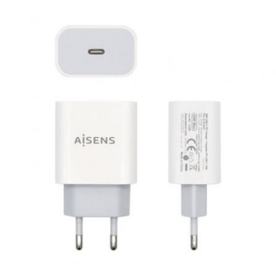 Cargador de Pared Aisens A110-0537/ 1xUSB Tipo-C/ 20W