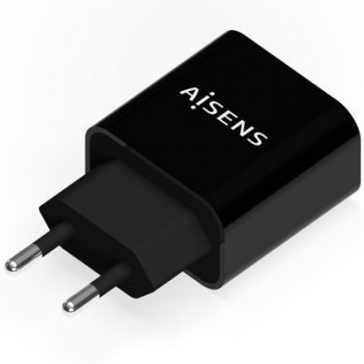 Cargador de Pared Aisens A110-0538/ 1xUSB Tipo-C PD3.0/ 20W/ Negro