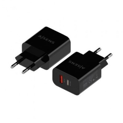 Cargador de Pared Aisens A110-0682/ 1xUSB Tipo-C/ 1x USB/ 20W