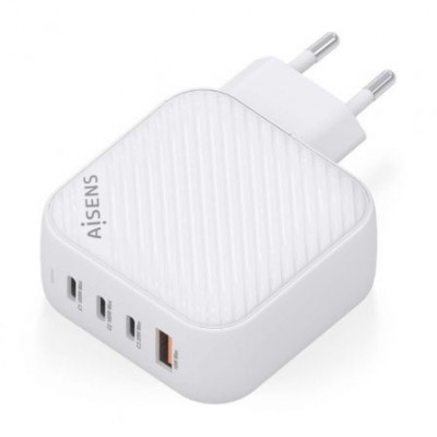 Cargador Gan de Pared Aisens ASCH-100W4P028-W/ 3xUSB Tipo-C/ 1x USB/ 100W