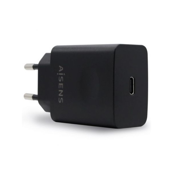 Cargador de Pared Aisens ASCH-1PD20-BK/ 1xUSB Tipo-C/ 20W