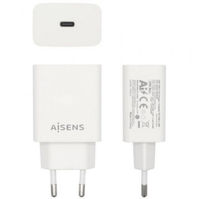 Cargador de Pared Aisens ASCH-1PD20-W/ 1xUSB Tipo-C/ 20W