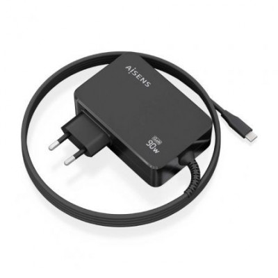 Cargador Gan de Pared Aisens ASCH-1PD90WL034-BK/ 1xUSB Tipo-C + Cable 1.8m/ 90W