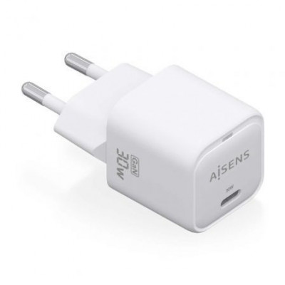 Cargador Gan de Pared Aisens ASCH-30W1P018-W/ 1xUSB Tipo-C/ 30W