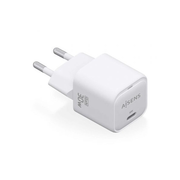 Cargador Gan de Pared Aisens ASCH-30W1P018-W/ 1xUSB Tipo-C/ 30W