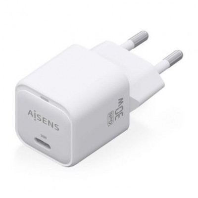 Cargador Gan de Pared Aisens ASCH-30W1P018-W/ 1xUSB Tipo-C/ 30W