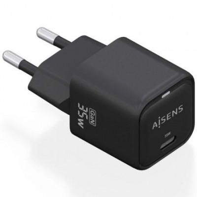 Cargador Gan de Pared Aisens ASCH-35W1P023-BK/ 1xUSB Tipo-C/ 35W