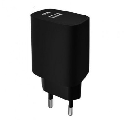 Cargador de Pared Leotec LECSPH20W2K/ 1xUSB Tipo-C/ 1xUSB/ 20W