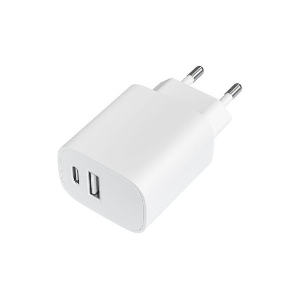 Cargador de Pared Leotec LECSPH20W2W/ 1xUSB Tipo-C/ 1xUSB/ 20W