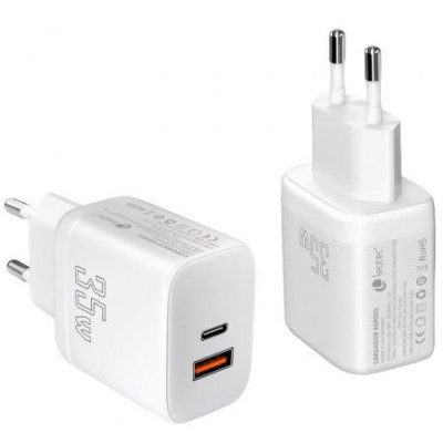 Cargador de Pared Leotec LECSPH35W2W/ 1xUSB Tipo-C/ 1xUSB/ 35W