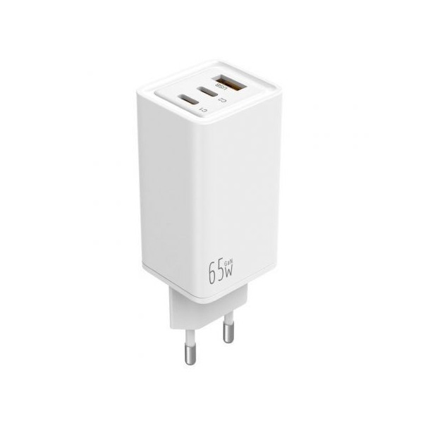 Cargador de Pared Leotec LECSPH65W3W/ 2xUSB Tipo-C/ 1xUSB/ 65W