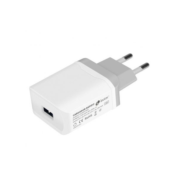 Cargador de Pared Leotec LECSPHTYPEC/ 1xUSB + Cable USB a USB Tipo-C/ 18W