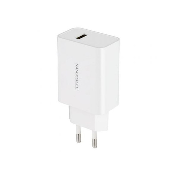 Cargador de Pared Nanocable 10.10.2003/ 1xUSB/ 2.1A/ Blanco