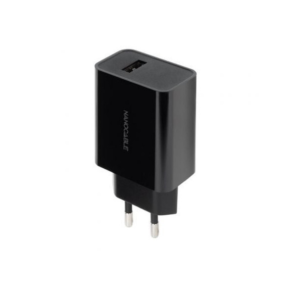 Cargador de Pared Nanocable 10.10.2004/ 1xUSB/ 2.1A/ Negro