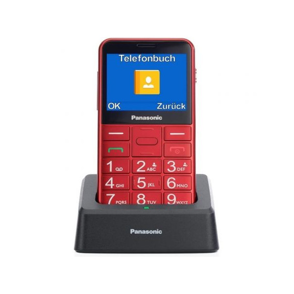 Teléfono Móvil Panasonic KX-TU155EXRN para Personas Mayores/ Rojo