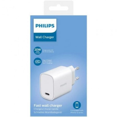 Cargador de Pared Philips DLP4329C/ 1xUSB Tipo-C/ 20W