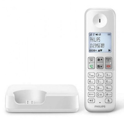 Teléfono Inalámbrico Philips D2501W/34/ Blanco