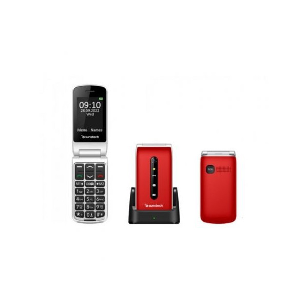 Teléfono Móvil Sunstech CELT18RD/ Rojo