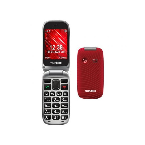 Teléfono Móvil Telefunken S560/ Para Personas Mayores/ Rojo