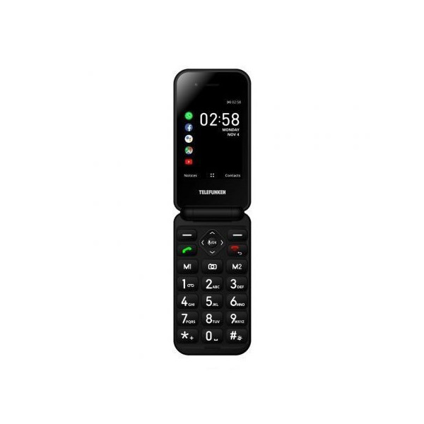 Teléfono Móvil Telefunken S740 para Personas Mayores/ Negro