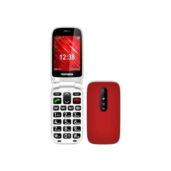 Teléfono Móvil Telefunken S445 para Personas Mayores/ Rojo