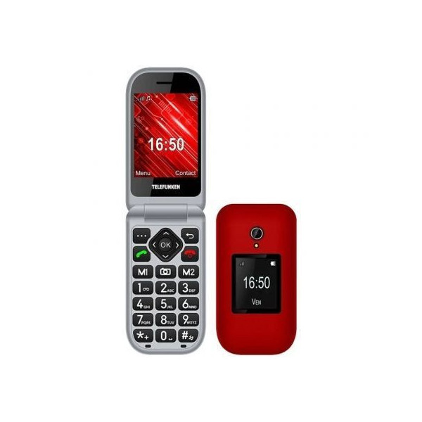 Teléfono Móvil Telefunken S460 para Personas Mayores/ Rojo