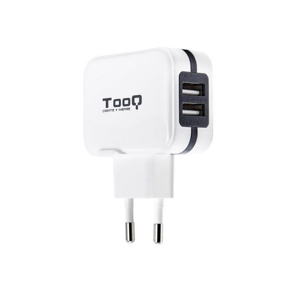 Cargador de Pared TooQ TQWC-1S02WT/ 2xUSB/ 17W