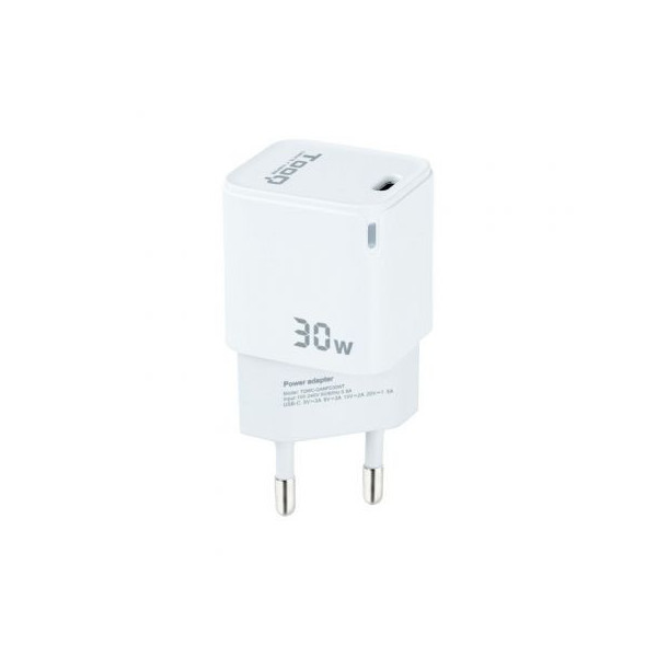 Cargador Gan de Pared TooQ TQWC-GANPD30WT/ 1xUSB Tipo-C/ 30W