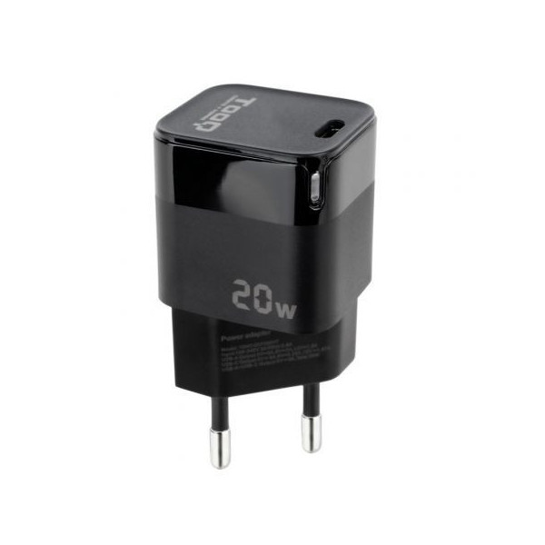 Cargador de Pared TooQ TQWC-PD20/ 1xUSB Tipo-C/ 20W