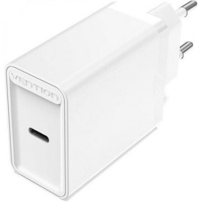 Cargador de Pared Vention FAIW0-EU/ 1xUSB Tipo-C/ 30W