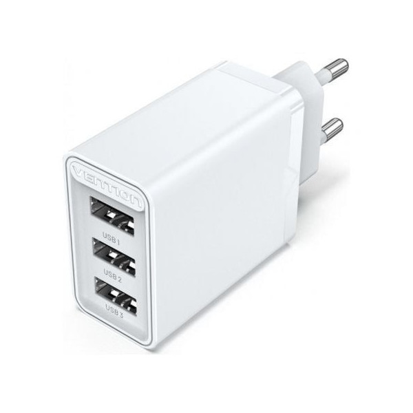 Cargador de Pared Vention FEAW0-EU/ 3xUSB